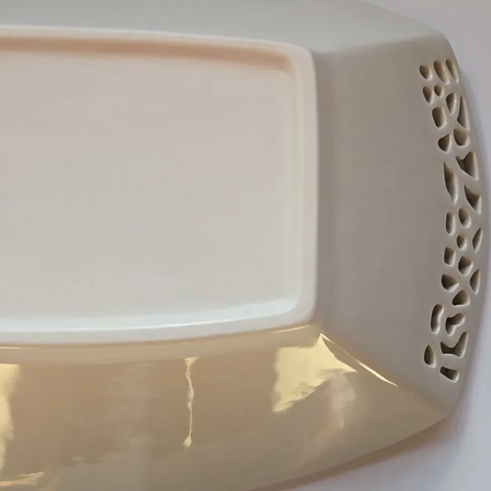 Lenox Jasmine Rectangle Serving Tray Floral Lattice 120th Anniversary Collection
